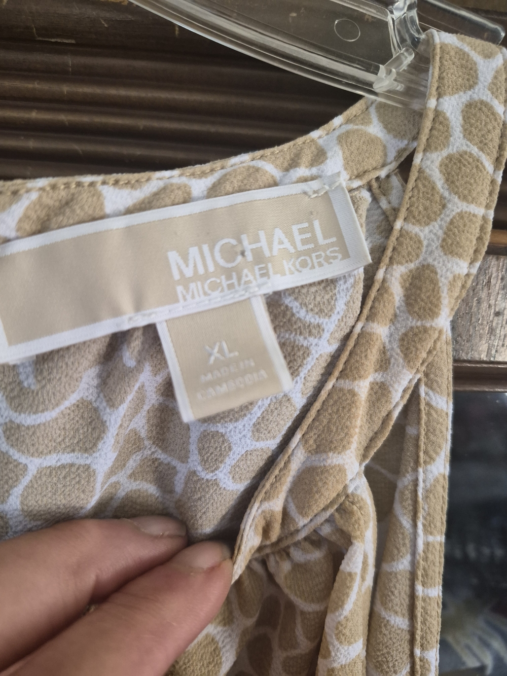 MICHAEL Michael Kors Tan & White Printed Jumpsuit - XL